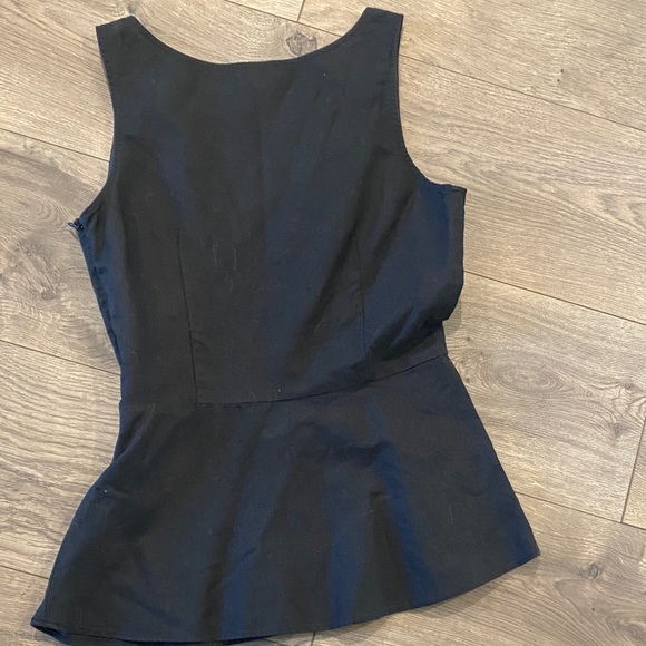 J Crew Black Linen Peplum Top - Picture 4 of 5